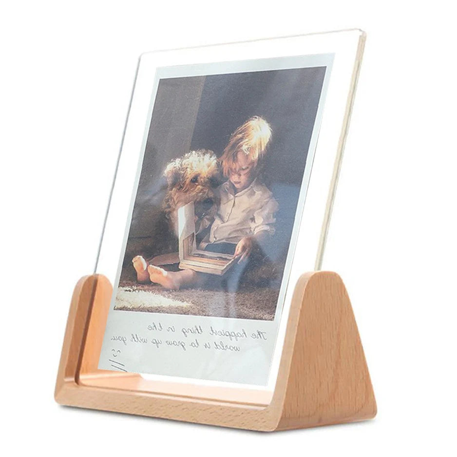 Acrylic Photo Frame Wooden Photos Frame Nordic Photo Frame for Wedding Photo Picture Frame Desktop Office Photo Decor