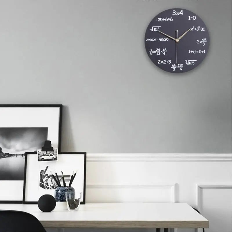 Math Clock Unique Wall Clock Modern Design Novelty Maths Equation Clock