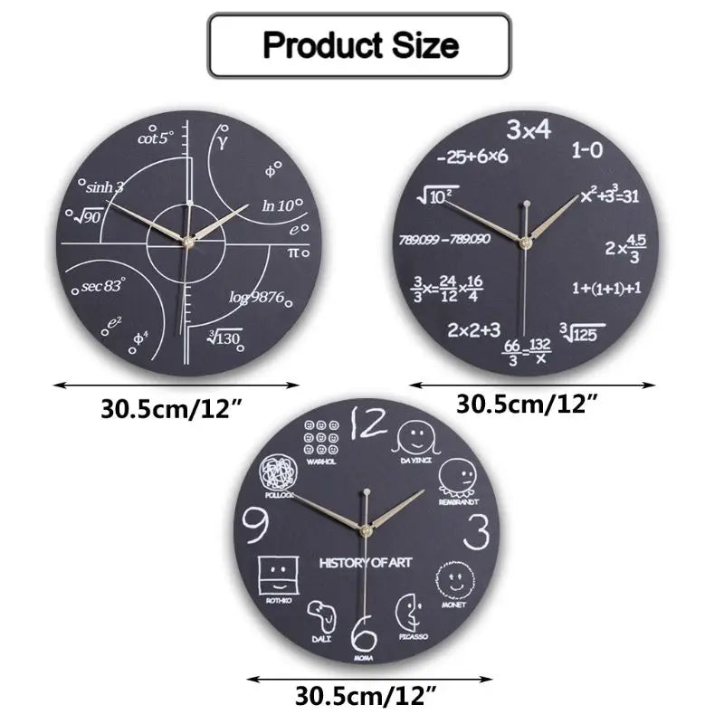 Math Clock Unique Wall Clock Modern Design Novelty Maths Equation Clock