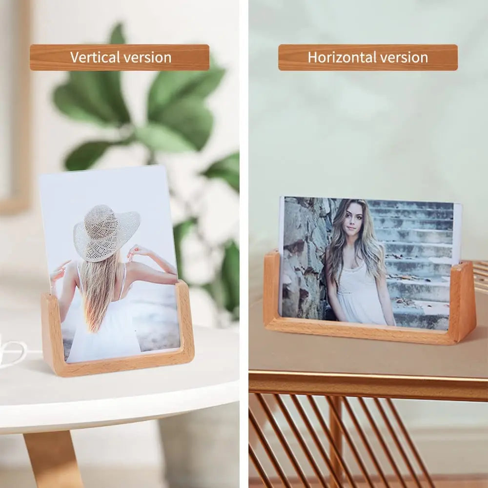 Acrylic Photo Frame Wooden Photos Frame Nordic Photo Frame for Wedding Photo Picture Frame Desktop Office Photo Decor